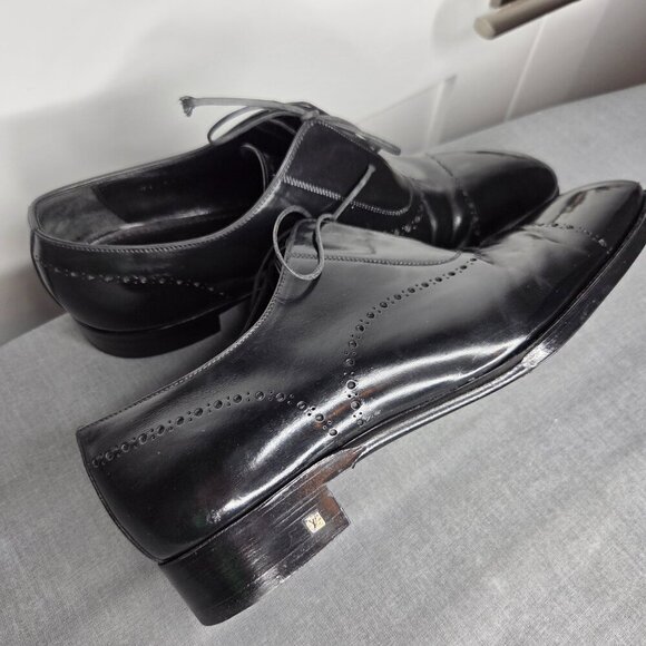 Men\'s Louis Vuitton Vintage Black Leather Cap-Toe RARE Oxfords - Size 9.5 COA main image 13
